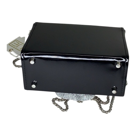 Urban Expressions Black and Silver Rose Floral Bag Wedding Guest - Picture 9 of 9